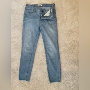 Madewell Womens Jeans 9” High Rise Skinny Crop Button Fly Size 28